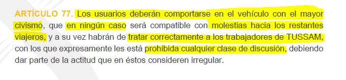 Un_Shofe's tweet photo. Los usuarios y usuarias deberán comportarse en el Tussam con el mayor civismo. https://t.co/XCCCA1GXQH