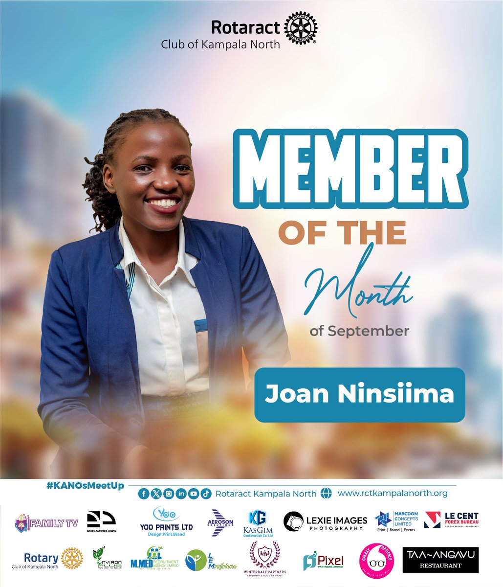 Rotaract Kampala North (@kanosug) on Twitter photo Member of the Month – September 🌟
Congratulations Ninsiima Joan 🎉
She’s been outstanding, pushing our club project forward with dedication, actively engaging in activities, and showing true commitment all month long. 👏
Well done, <a href="/octoberbae914/">Ninsi🦋♥️</a> Member of the Month – September 🌟
Congratulations Ninsiima Joan 🎉
She’s been outstanding, pushing our club project forward with dedication, actively engaging in activities, and showing true commitment all month long. 👏
Well done, <a href="/octoberbae914/">Ninsi🦋♥️</a>