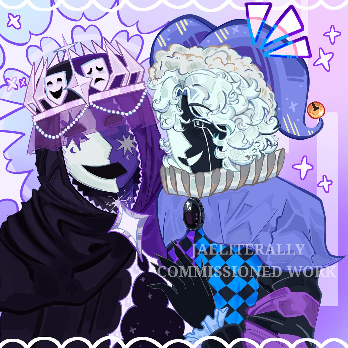 whosjaeagain's tweet image. #artcomission forgot to post it here but i did experiment my styles innit and the client liked it ^_^yawrs