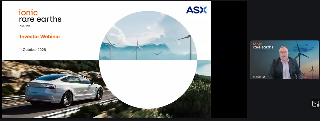 🚀 Ionic Rare Earths Webinar 1/10/25 recap! $IXR #RareEarths #IonicTechnologies

Major milestone: Belfast plant now produces >99.5% pure NDPR,  dysprosium, terbium oxides. Huge premium since #China export  curbs—dysprosium hit $900/kg! Western partners pay top dollar for secure