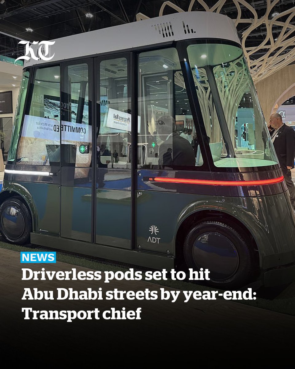 khaleejtimes's tweet image. #Selfdriving pods could begin ferrying commuters across #AbuDhabi&apos;s busy streets by the end of this year, according to a senior official. 

khaleejtimes.com/uae/transport/…