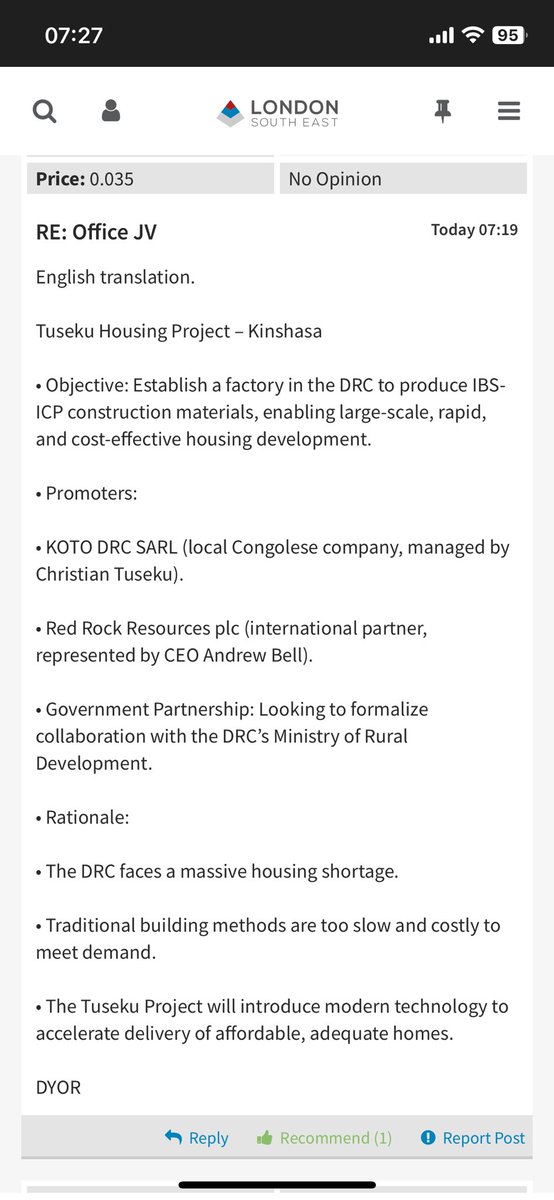 orslega's tweet photo. @ABell2019 Very interesting. 

The DRC Housing Partnership JV looks like it’s at a very advanced stage. https://t.co/6OLBCcdMUm