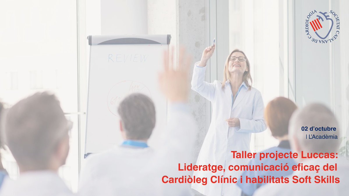 catcardio's tweet photo. ⚠️Demà celebrem el Taller projecte #LUCCAS: Lideratge, comunicació eficaç del cardiòleg clínic i habilitats soft skills.
🗓️ 2 d’octubre | 16h
📍 Sala 3, l’Acadèmia
Organitzat pel GT de Coordinació de Cardiologia amb Primària i @secardiologia 👉https://t.co/zvgP2002Ik https://t.co/NqBvhkLzLX