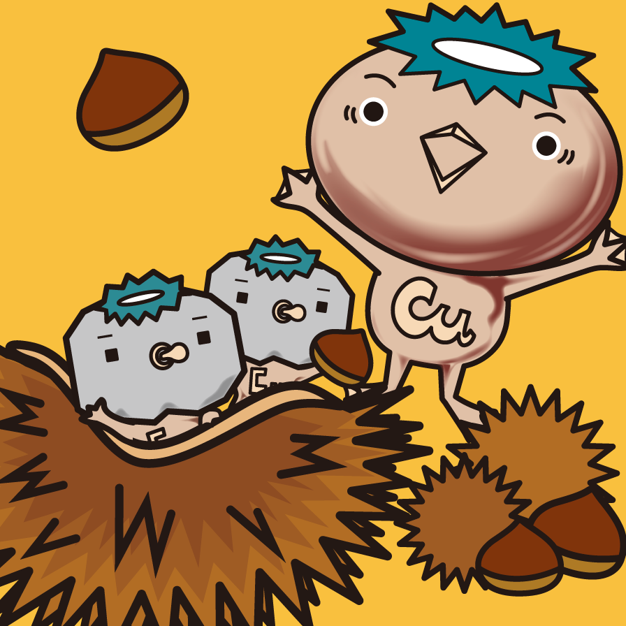 10月になったドウ～😁今月もドウぞよろしく🌰 #カッパーくん #JX金属 #栗