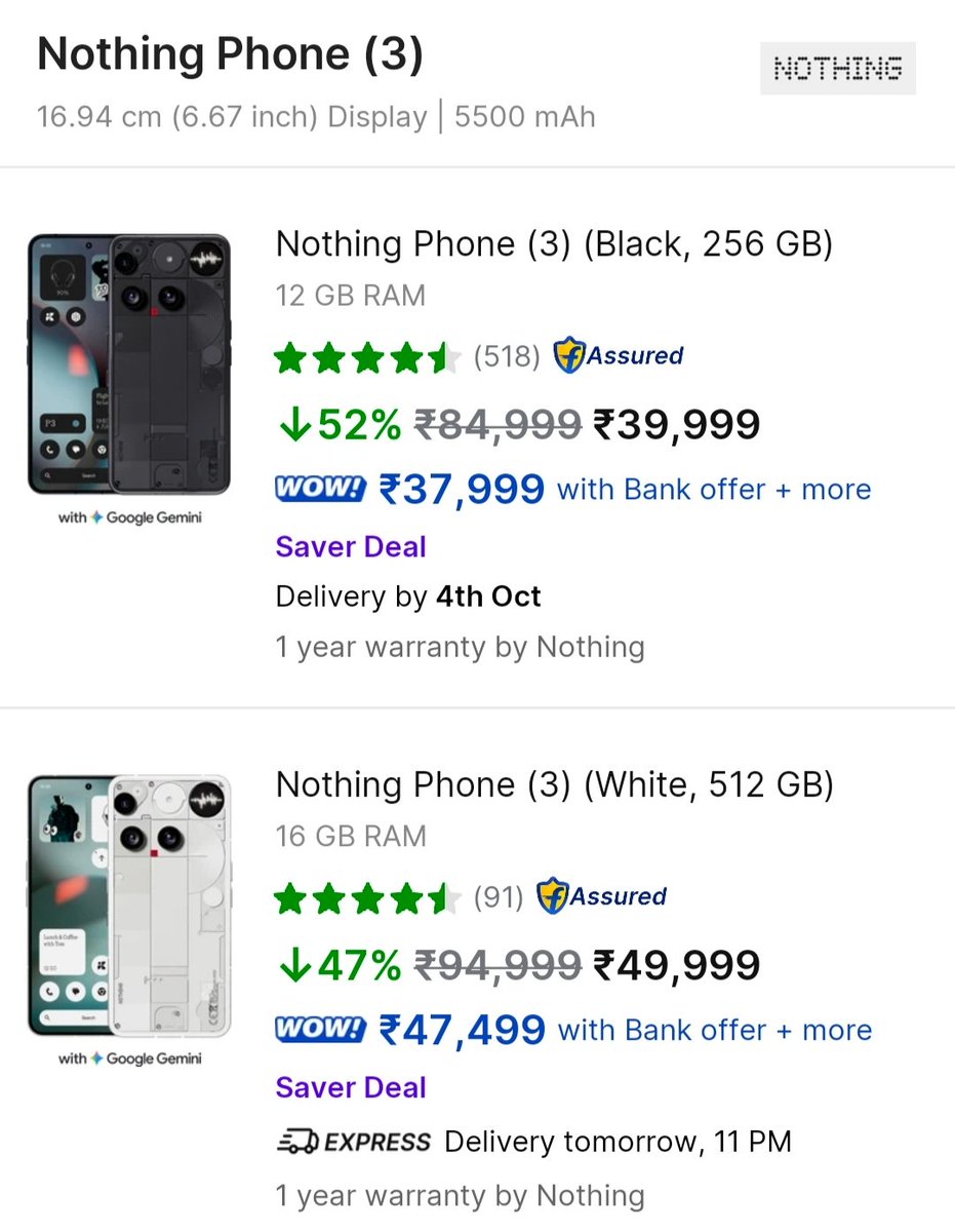 TechYesNo4's tweet photo. जो लोग 80K में खरीदें होंगे उसका क्या ?
वो तो गालियां देते होंगे और दुबारा Nothing को खरीदने के बारे में सोचेगा भी नहीं 😅 https://t.co/deUuUQarBY