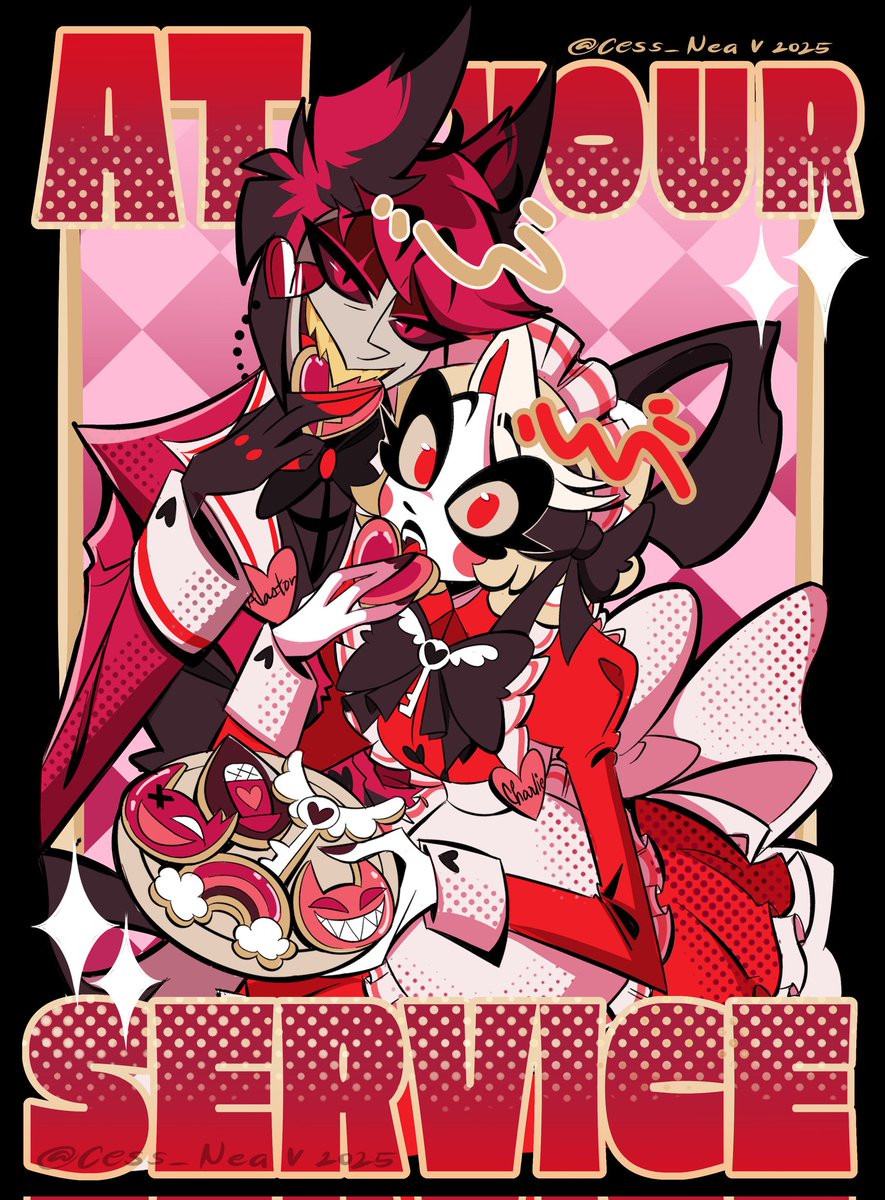 Rb: *strikes me down twice*
Me: Oh no.. Anyways I like the maid/butler outfits, they cute af and I'm gonna make fanmerch of it 😊
--
🦌❌🌈
#hazbinhotel #charlastor #radiobelle #アラチャ