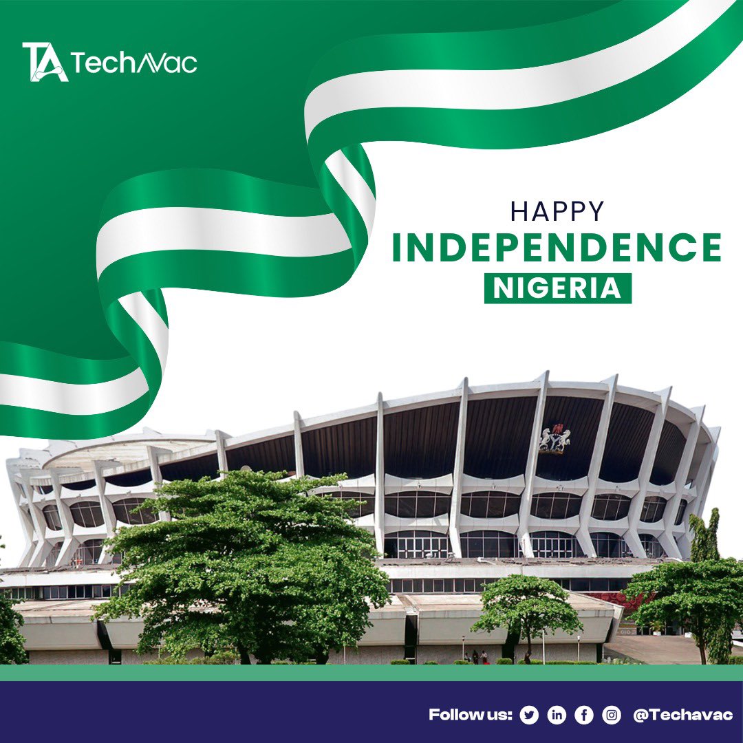 techavac's tweet photo. Happy Independence Day, Nigeria!

Today, we celebrate the spirit of resilience, innovation, and unity that defines our great nation. At TechAvac, we are proud to be part of Nigeria’s journey, empowering progress through technology and driving solutions that shape a https://t.co/f6f9jSA6O2
