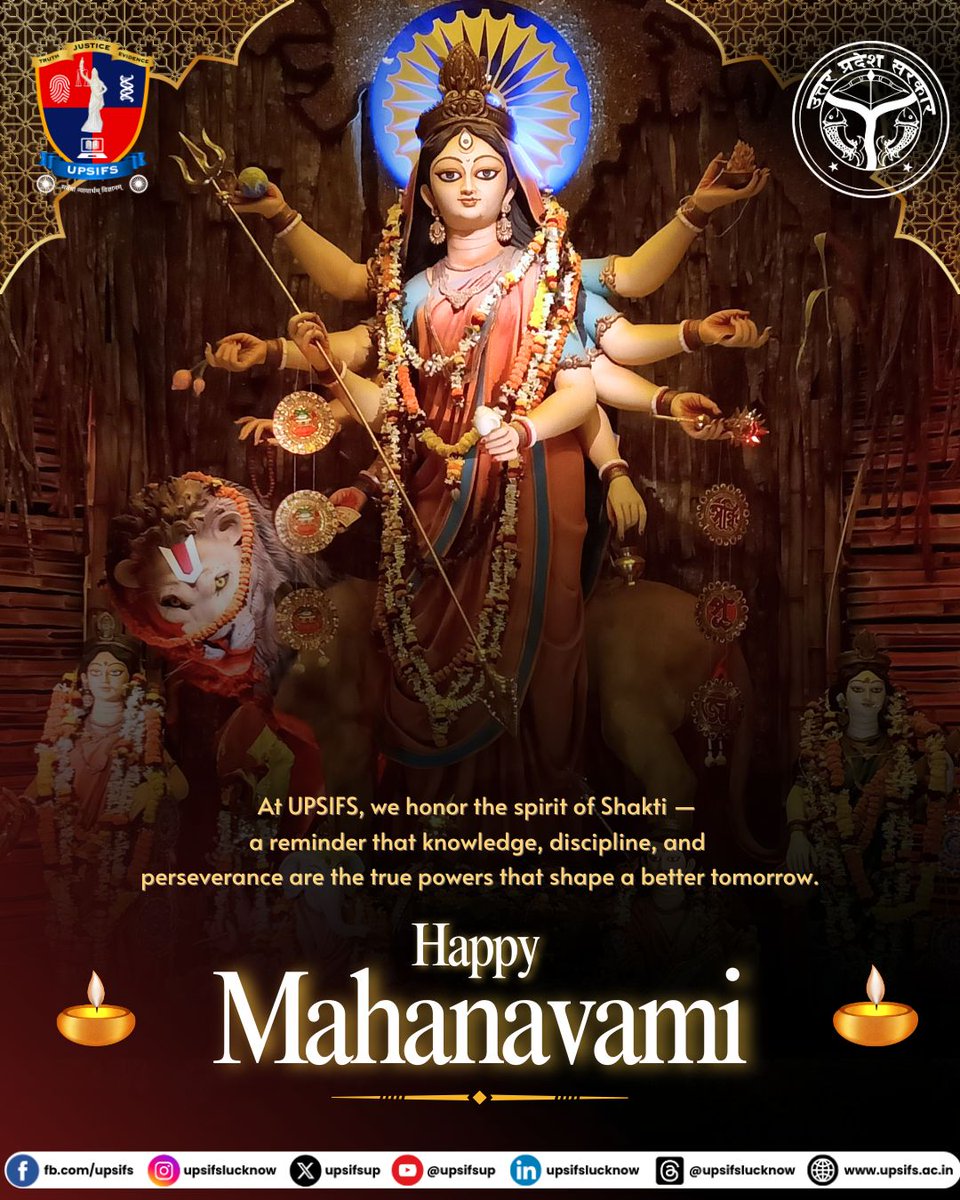On this sacred day of Mahanavami, let us embrace the divine energy of Maa Durga, who inspires us to rise with courage, wisdom, and perseverance. May the power of Shakti guide us to a brighter tomorrow filled with strength and harmony.
Happy Mahanavami!

<a href="/Uppolice/">UP POLICE</a> <a href="/UPGovt/">Government of UP</a>
