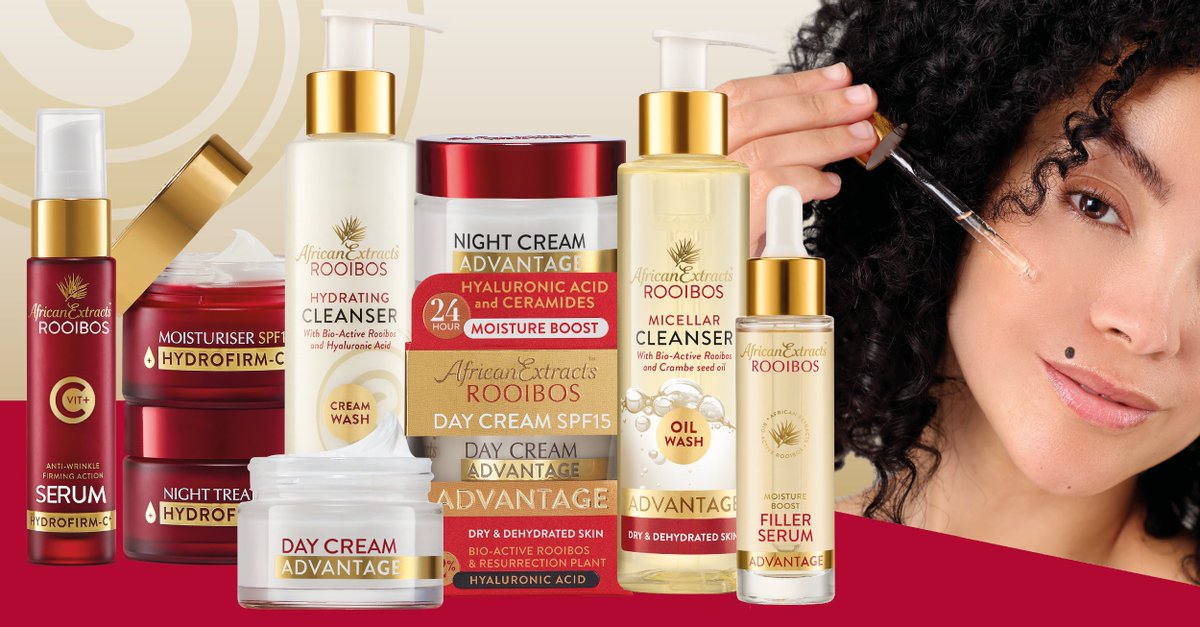 GEBORG: Ontdek die krag van bio-aktiewe rooibos, die herlewingsplant, hialuronsuur en seramiede in die African Extracts Advantage-reeks. brnw.ch/21wWf9p  @africanextract #Advantage #BioActiveRooibos