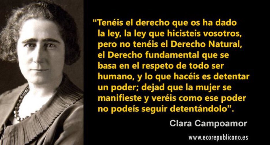 El 1 de octubre de 1931, durante la II la República, las mujeres obtuvieron el derecho al voto en España por 161 votos frente a 131. La diputada Clara Campoamor defendió ese derecho.