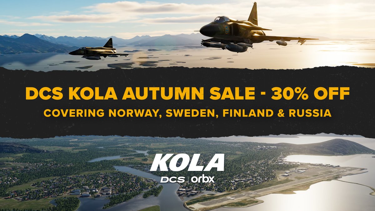 Fly the North - Now 30% Off 

The DCS Kola Map is 30% off for a limited time. From the fjords of Norway to the forests of Finland, your next mission starts here. 

Grab your copy today &gt; orbxdirect.com/product/orbx-k…
