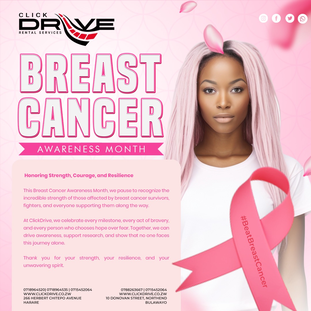 ClickdriveZim's tweet image. 🎀 𝐎𝐜𝐭𝐨𝐛𝐞𝐫 𝐢𝐬 𝐁𝐫𝐞𝐚𝐬𝐭 𝐂𝐚𝐧𝐜𝐞𝐫 𝐀𝐰𝐚𝐫𝐞𝐧𝐞𝐬𝐬 𝐌𝐨𝐧𝐭𝐡 🎀

At 𝐂𝐥𝐢𝐜𝐤𝐝𝐫𝐢𝐯𝐞 𝐑𝐞𝐧𝐭𝐚𝐥 𝐒𝐞𝐫𝐯𝐢𝐜𝐞𝐬, we stand in solidarity with all the brave women and families affected by breast cancer. 💕

Just like regular car check-ups keep you safe on…