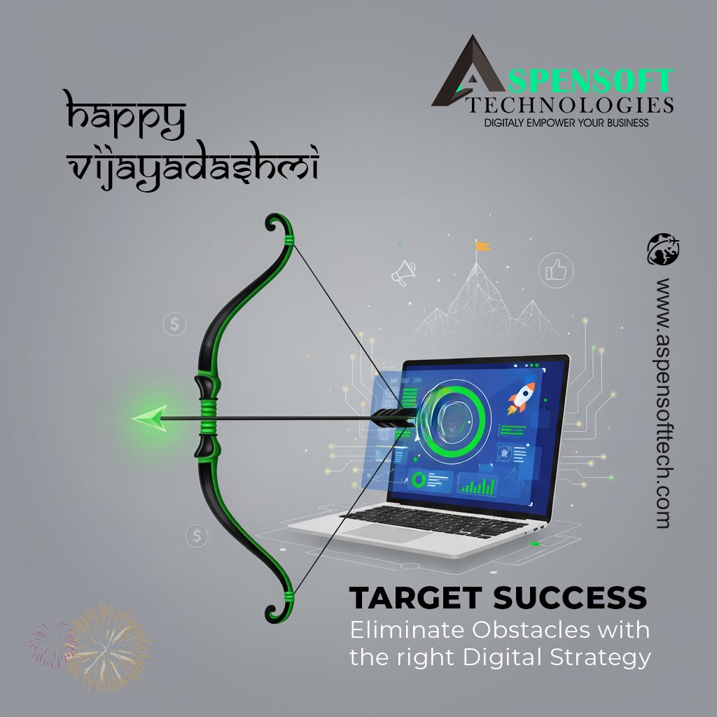 Aspensofttech's tweet photo. Just like the festival symbolizes the triumph of good over evil, the right digital strategy helps you eliminate obstacles that block your business growth. 🚀

Wishing all a Very Happy Vijayadashmi.

#Vijayadashmi #TriumphWithDigital #Dusshera #aspensofttech #aspensoftechnologies https://t.co/wzyTfWQ0Cn