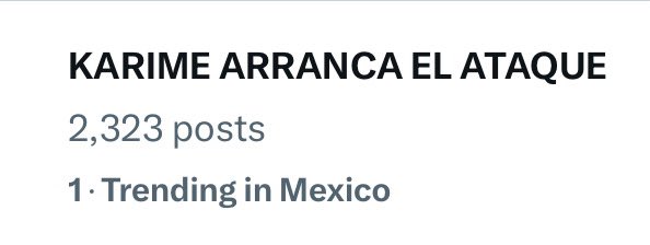 ¡KARIME ARRANCA EL ATAQUE es tendencia nacional 1! 

Cuando inicie el estreno sigamos comentando sobre el capítulo para mantener la tendencia.