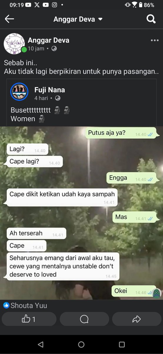 Bila ditanya apa aku punya pasangan..
Jawabannya pernah..