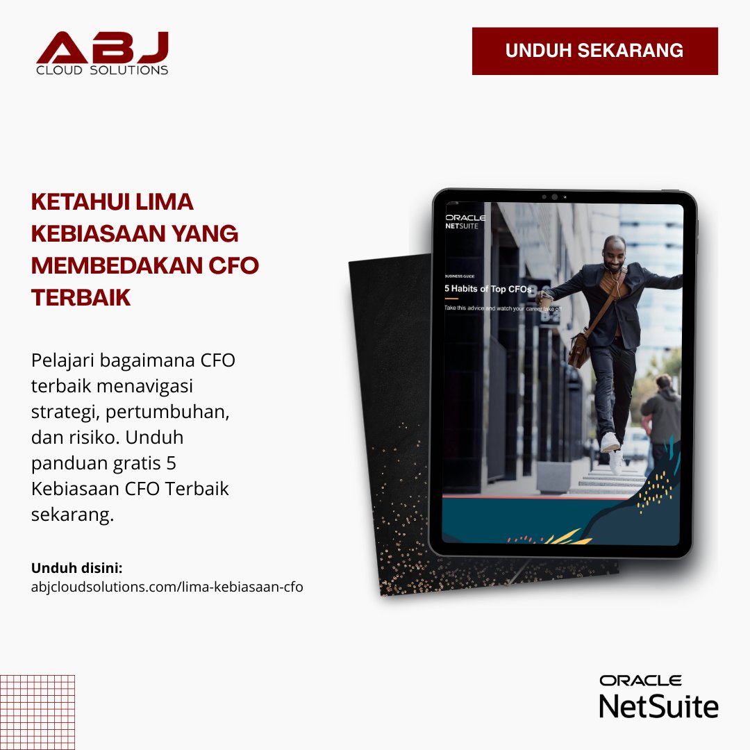AbjCloudS's tweet image. Dari strategi hingga eksekusi, lihat bagaimana para CFO unggul dengan 5 kebiasaan terbukti. Dapatkan panduan gratis Anda sekarang.

Unduh disini: abjcloudsolutions.com/lima-kebiasaan…

#cfo #keuangan #panduan #ebook #netsuite #erp