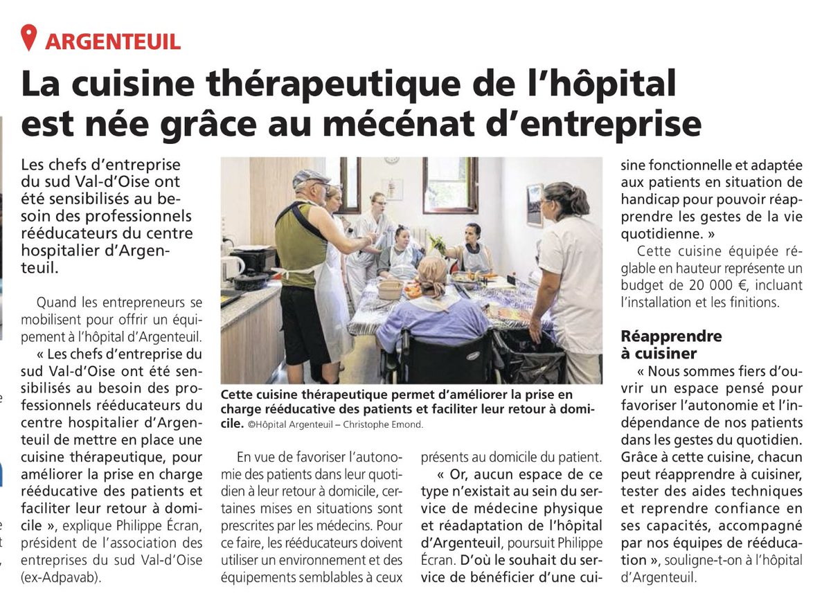 Retour sur une belle initiative #madein95 des adhérents de l’<a href="/adpavab/">adpavab</a> en faveur des patients de <a href="/CH_Argenteuil/">Hôpital d'Argenteuil</a> !

Bravo au Président <a href="/philippecran/">Philippe Ecran</a> et à ses adhérents qui fêtent par ailleurs cette semaine leurs 20 ans…

<a href="/CCI_95/">CCI Val-d'Oise  🇫🇷</a> <a href="/CCI_Paris_IdF/">CCI Paris IdF</a> <a href="/CEEVO95/">CEEVO Val d'Oise</a> <a href="/valdoise/">Département du Val d'Oise</a> <a href="/Prefet95/">Préfet du Val-d'Oise</a>
