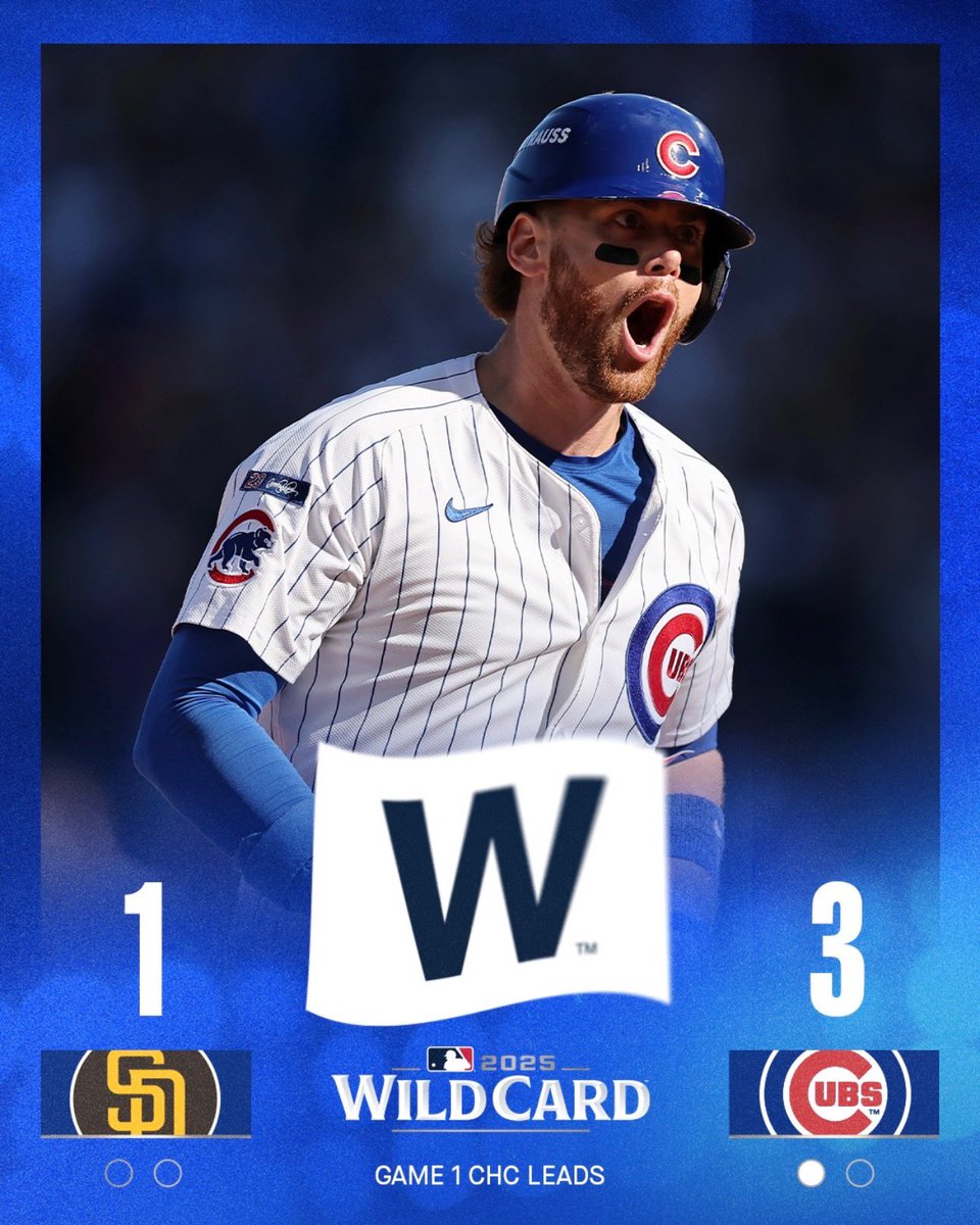 MarkKrockover's tweet image. One Down, One to Go #GoCubsGo #WildCard #wildcardgame #MLB #MLBPlayoffs #BeatSanDiego @Cubs @WatchMarquee