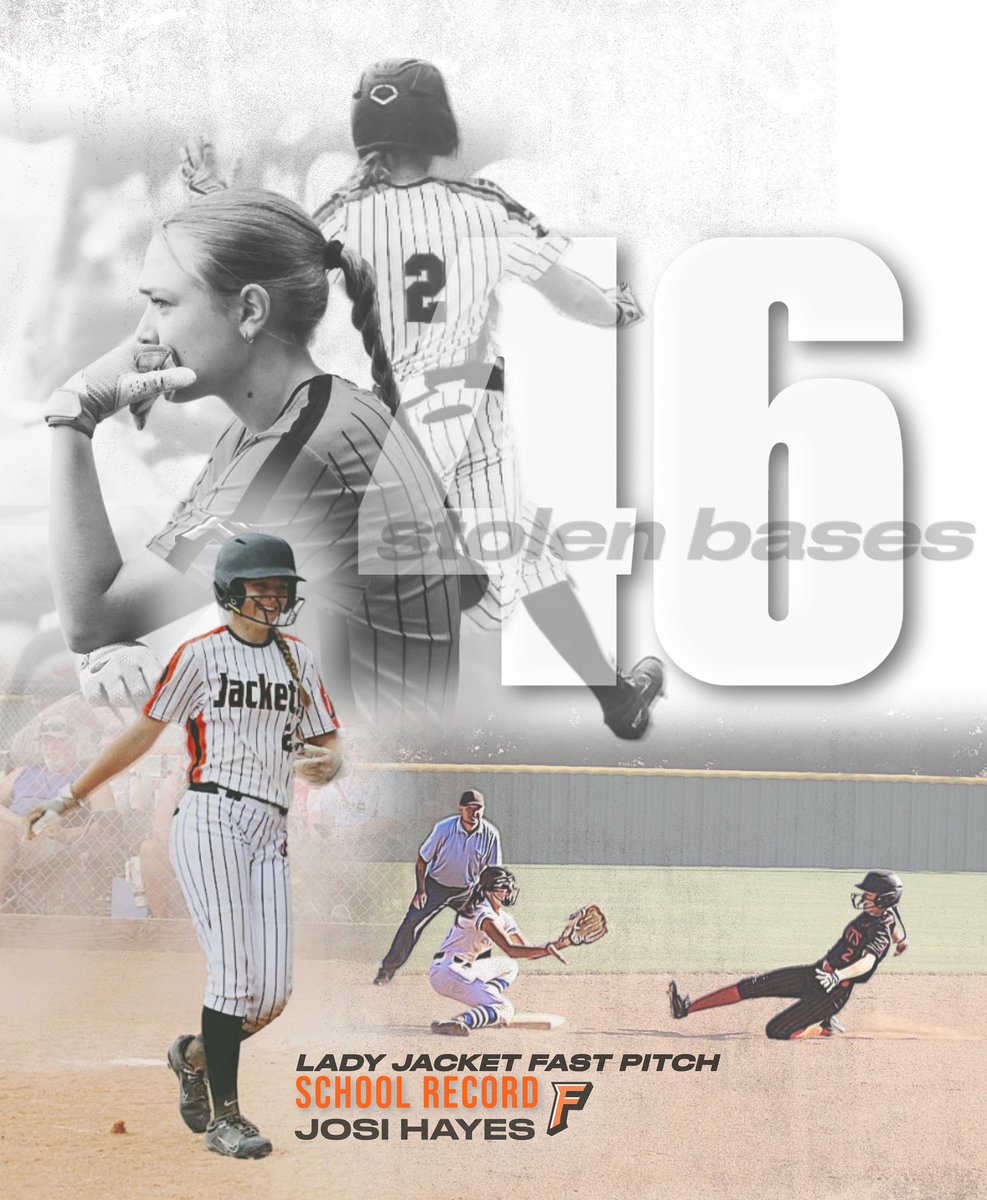 FV_athletics1's tweet image. Josi Hayes has set a new school record for most stolen bases in a single season with an incredible 46 steals! 

Even more impressive…She went a perfect 100% on the basepaths… never caught stealing all season !💨

Way to set the bar high, Josi! 🥎 #RecordBreaker #jacketsoftball