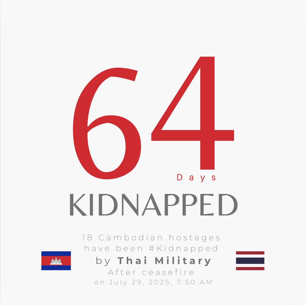 ekchhuon's tweet photo. Day 64: Leave ❤️ Them Alone ✊

They are fathers, sons, and husbands - not balls or poker chips to play with. Not bargaining tools.

Don’t be two-faced - pretending to be good while doing dirty things behind closed doors.

#Thailand release them now! https://t.co/GfQapysU4H