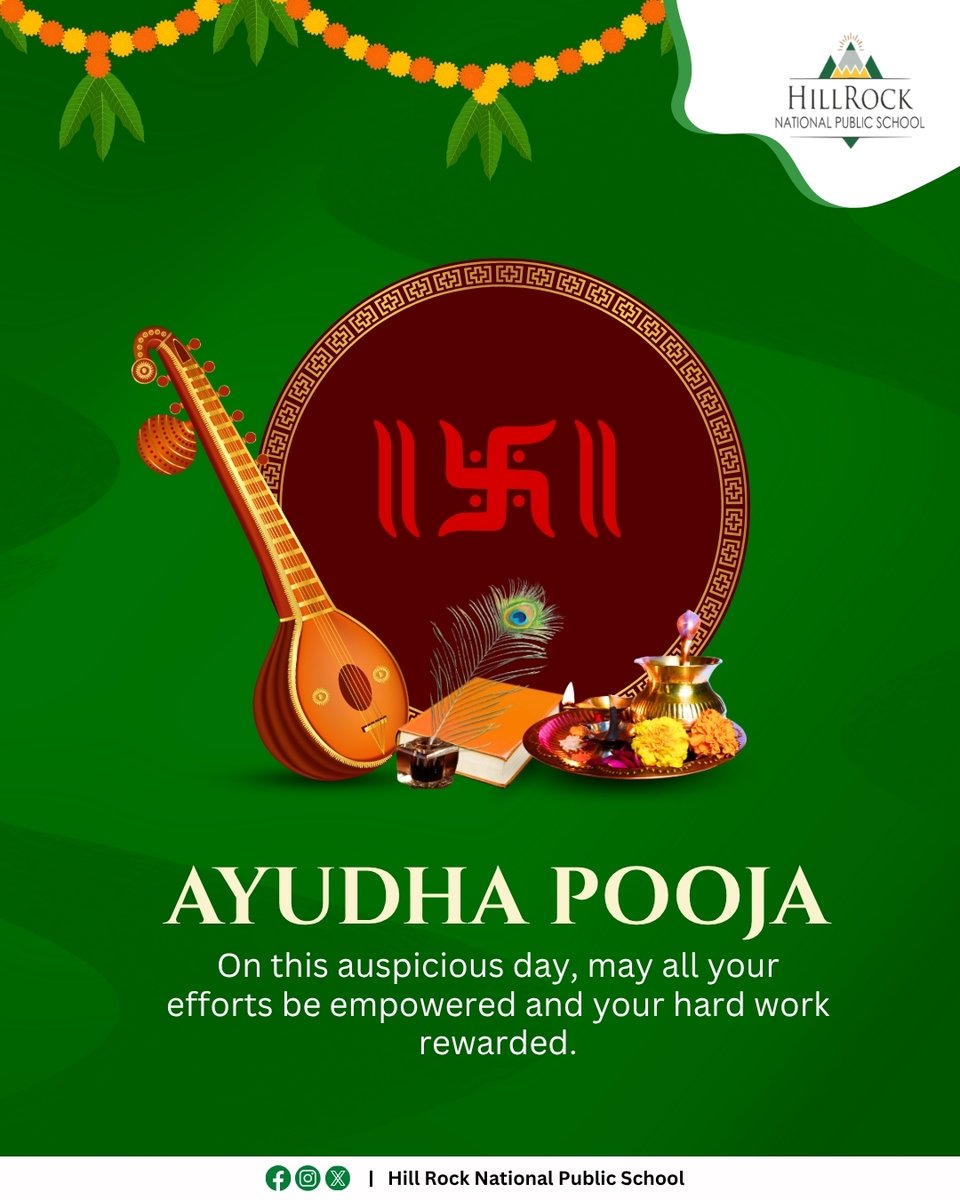 HillRockSchool's tweet image. Happy Ayudha Pooja!

A day to express gratitude to the tools and resources that empower our students to dream, explore and create. May this festival inspire every child to learn with devotion and joy. 

#HappyAyudhaPooja #YoungExplorers #ThankfulForLearning #HillRock #Bangalore