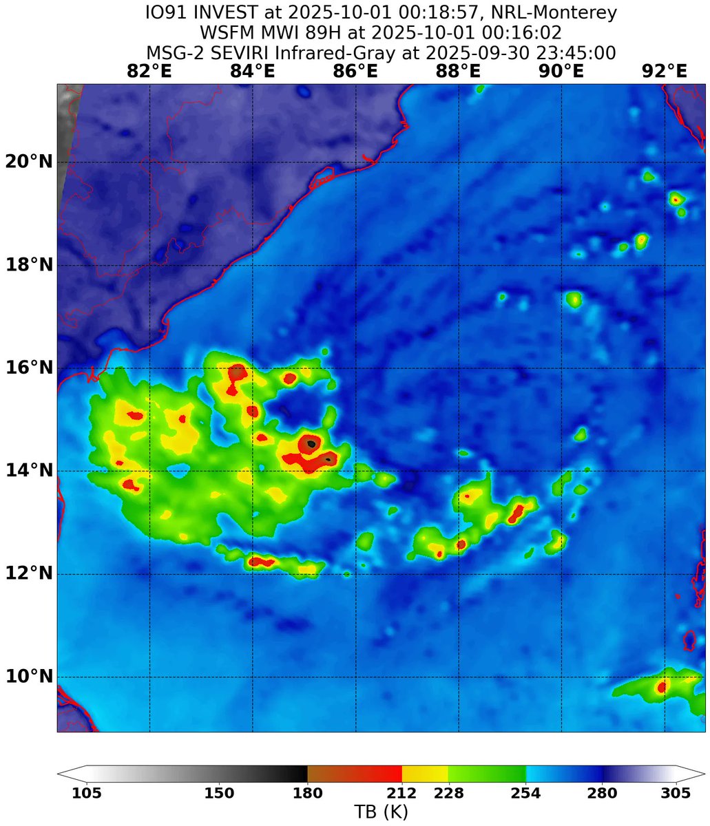 TPTweatherman's tweet photo. Depression over bay of bengal likely to move north-northwest.Low wind shear and sea surface temperature will help this system to intensification into deep depression.Tomorrow night anywhere from Vizag-Puri it can cross.Some chances are there for
#Shakthicyclone.Lets track https://t.co/foedGeb7mB