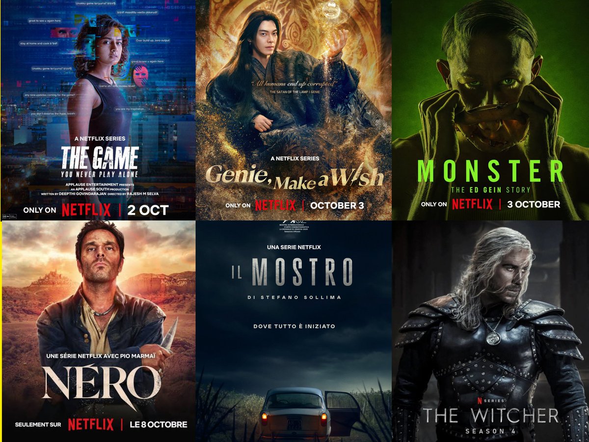 itz_Ytr's tweet image. #Netflix - OCTOBER RELEASE TAMIL DUB MOVIES &amp;amp; SERIES. 

SERIES. 

OCT 2 : THE GAME (1st TAMIL SERIES) 
OCT 3 : Genie Make a Wish | The ED Gein Story 
OCT 8 : Nero The Assasin 
OCT 22 : The Monster Of Florence
OCT 30 : The Witcher S4 

MOVIES. 

OCT 10 : The Women in Cabin 10
OCT…