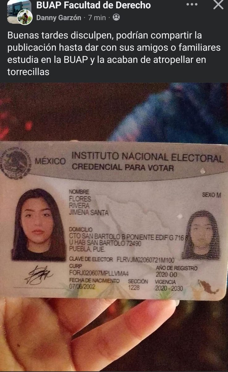 quorum_mx's tweet image. Este martes 30 de septiembre, una joven estudiante de la #BUAP, identificada como Jimena Santa Flores Rivera, fue atropellada por una unidad del sistema #RUTA en la estación #Torrecillas, sobre la 11 Sur, en #Puebla.

Lamentablemente, Jimena falleció en el lugar. Tenía 23 años y…