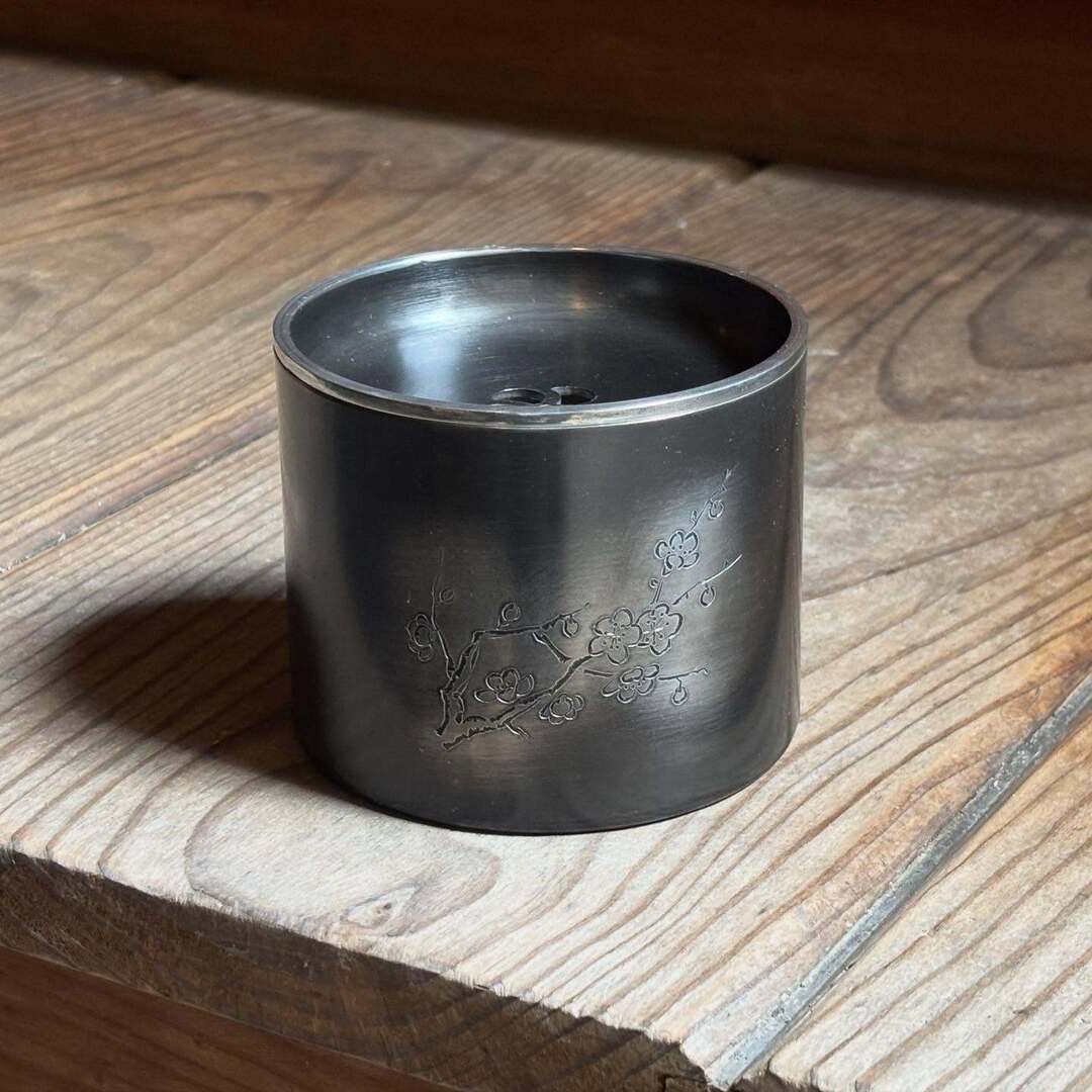 煎茶道具　本錫　建水　清課堂　共箱　京都　金工　茶こぼし　煎茶　工芸品 煎茶道具 本錫 建水 清課堂 共箱 京都 金工 茶こぼし 煎茶 工芸
