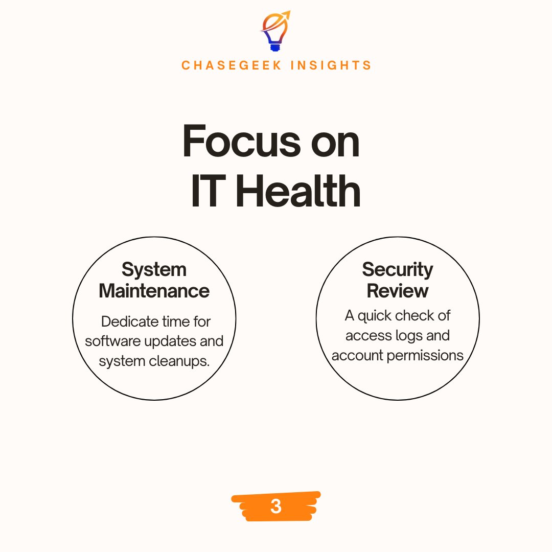 chasegeek's tweet image. Feeling overwhelmed by business tech? 😩
A daily IT health checklist can keep your data secure, your team productive, and your business running smoothly. Stop the stress, get the right tech.
Contact us for a free consultation!
#ITSolutions #TechTips #Cybersecurity