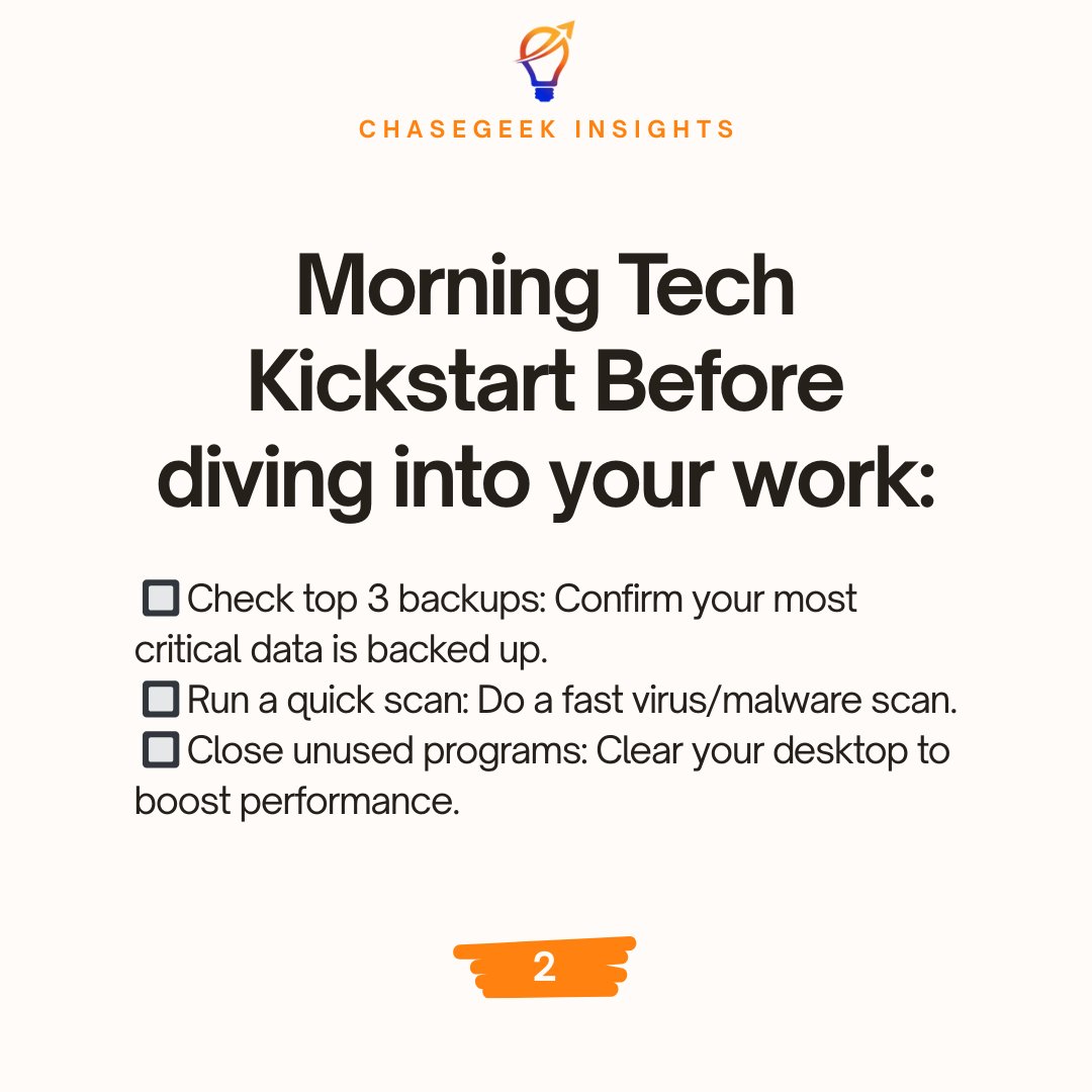 chasegeek's tweet image. Feeling overwhelmed by business tech? 😩
A daily IT health checklist can keep your data secure, your team productive, and your business running smoothly. Stop the stress, get the right tech.
Contact us for a free consultation!
#ITSolutions #TechTips #Cybersecurity