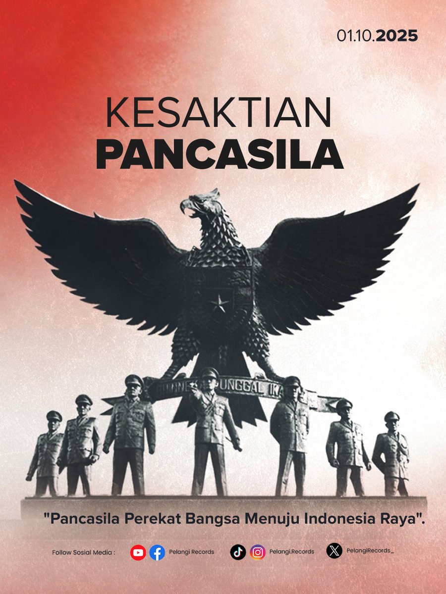 🇮🇩✨ Hari Kesaktian Pancasila ✨🇮🇩

Mari kita jadikan Pancasila sebagai perekat bangsa untuk mewujudkan Indonesia yang adil, makmur, dan berdaulat.
.
#HariKesaktianPancasila
#JagaPersatuan