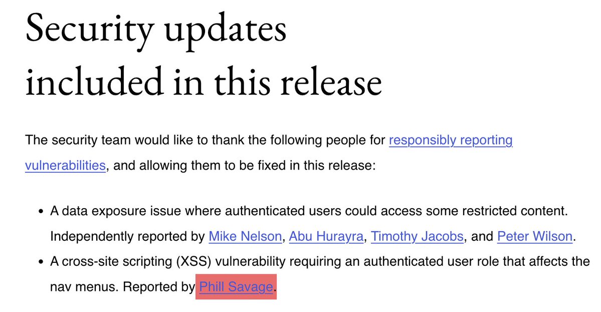 Savphill's tweet image. Honored to have contributed to the latest WordPress 6.8.3 security release! I reported the Cross-Site Scripting (XSS) vulnerability that is now patched. #WordPress

wordpress.org/news/2025/09/w…
