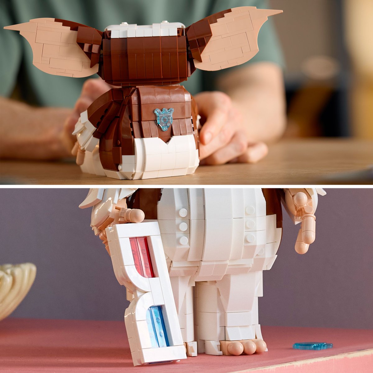 本日発売！

キュートさピカイチのギズモが新登場！

座り姿と映画『 #グレムリン 』に登場したモグワイの中でも立ち姿の2通りのスタイルで飾れるほか
頭を回したり、耳・腕・手・指・足を動かして好きなポーズにも✨

レゴ アイデア グレムリン：ギズモ 21361
lego.com/ja-jp/product/…

#大人レゴ