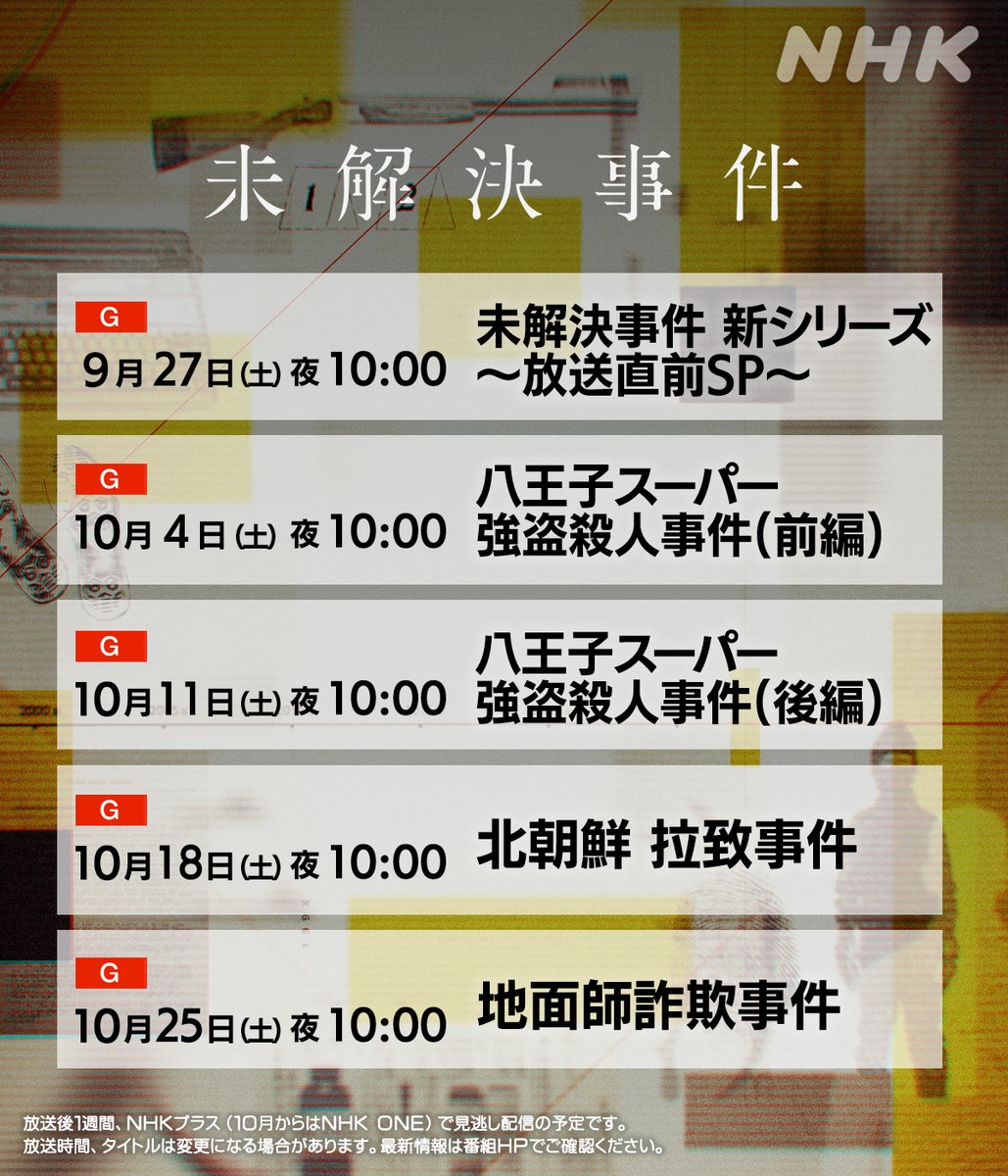 nhk 未 解決 事件 再 放送