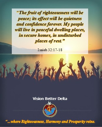 VBDMofficial's tweet photo. True freedom is not just raising a flag — it is freedom from corruption, insecurity, and poverty. ✊🏽🇳🇬

On this Independence Day, we pray not just for a Better Delta but for a New Nigeria — free, united, and prosperous for all. 🌱

‘The fruit of righteousness will be peace; its effect will be quietness and confidence forever…’ – Isaiah 32:17-18 ✝️

🎥 Watch KKP Says #8 (Freedom Day Reflection) and join the conversation.
💬 What does true freedom mean to you?