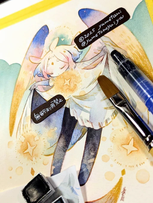 途中。ふわふわを描いてる