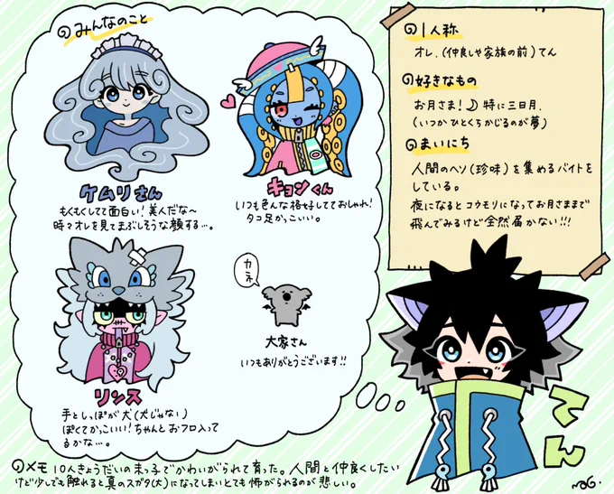 私もてんとリンスの初期メモ置いとこ🦇🐺 
