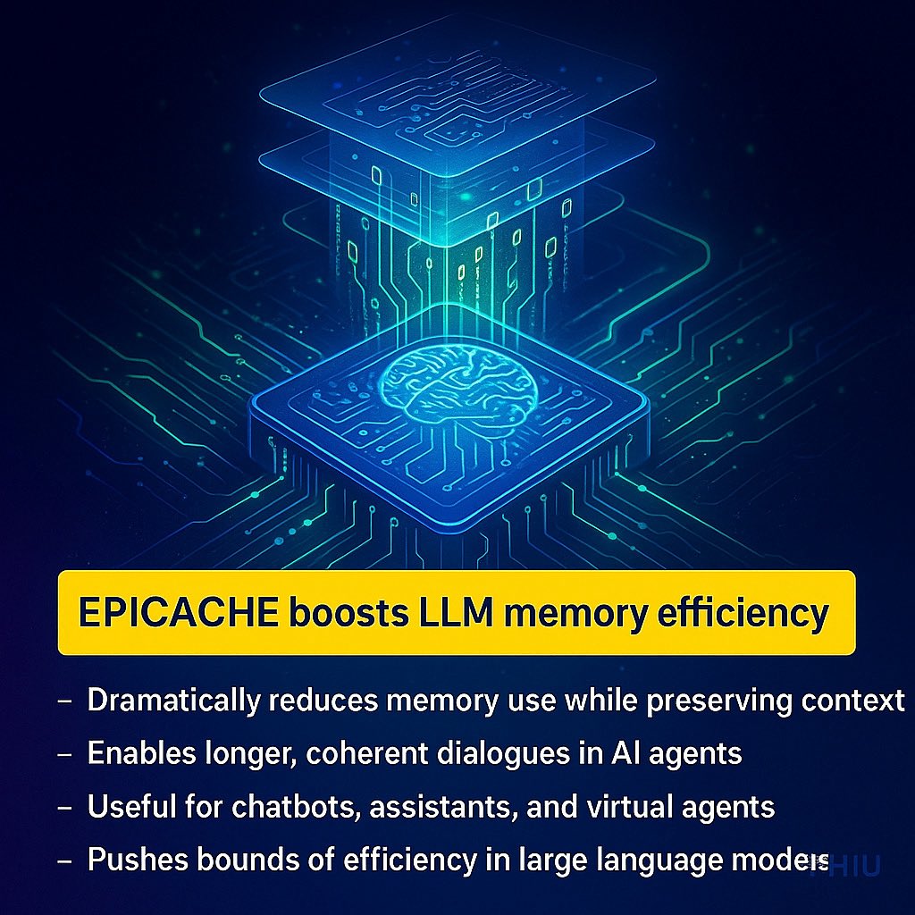 vitha_u's tweet image. EPICACHE boosts LLM memory efficiency

#AI #LLM #MemoryEfficiency #TechNews
