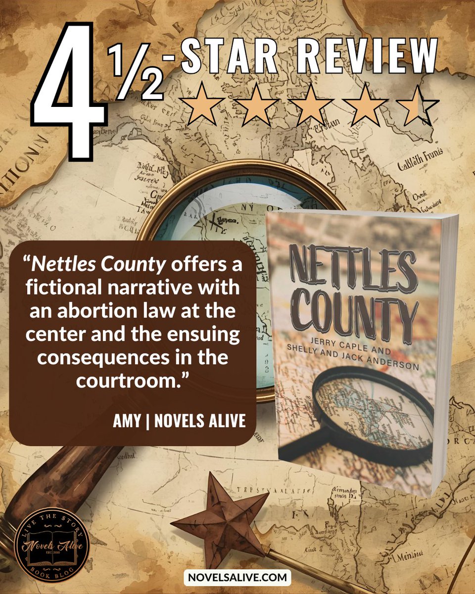 4.5-STAR REVIEW⭐️⭐️⭐️⭐️💫: NETTLES COUNTY by Jerry Caple <a href="/DorranceBooks/">Dorrance Publishing</a> 

👉NETTLES COUNTY offers a fictional narrative with an abortion law at the center and the ensuing consequences in the courtroom. bit.ly/4mHowTO #bookreview #mystery #thriller #suspense #books #book