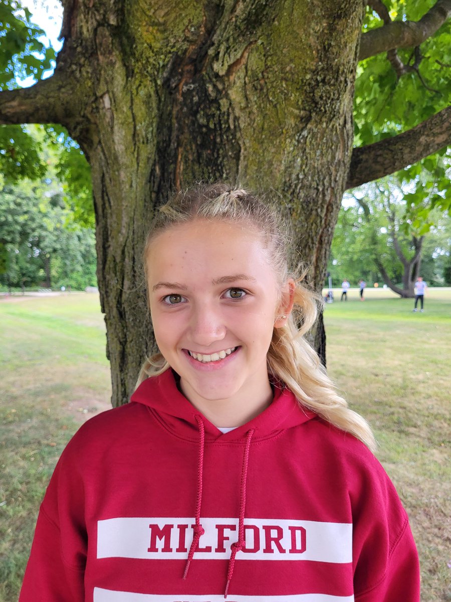 MilfordXC's tweet photo. Freshmen Elena Remtema and Aiden Doggett are Milford's Runners of the Meet in our Double Dual against Lakeland and Northern. #GrowingUpFast https://t.co/rglWmEovOq