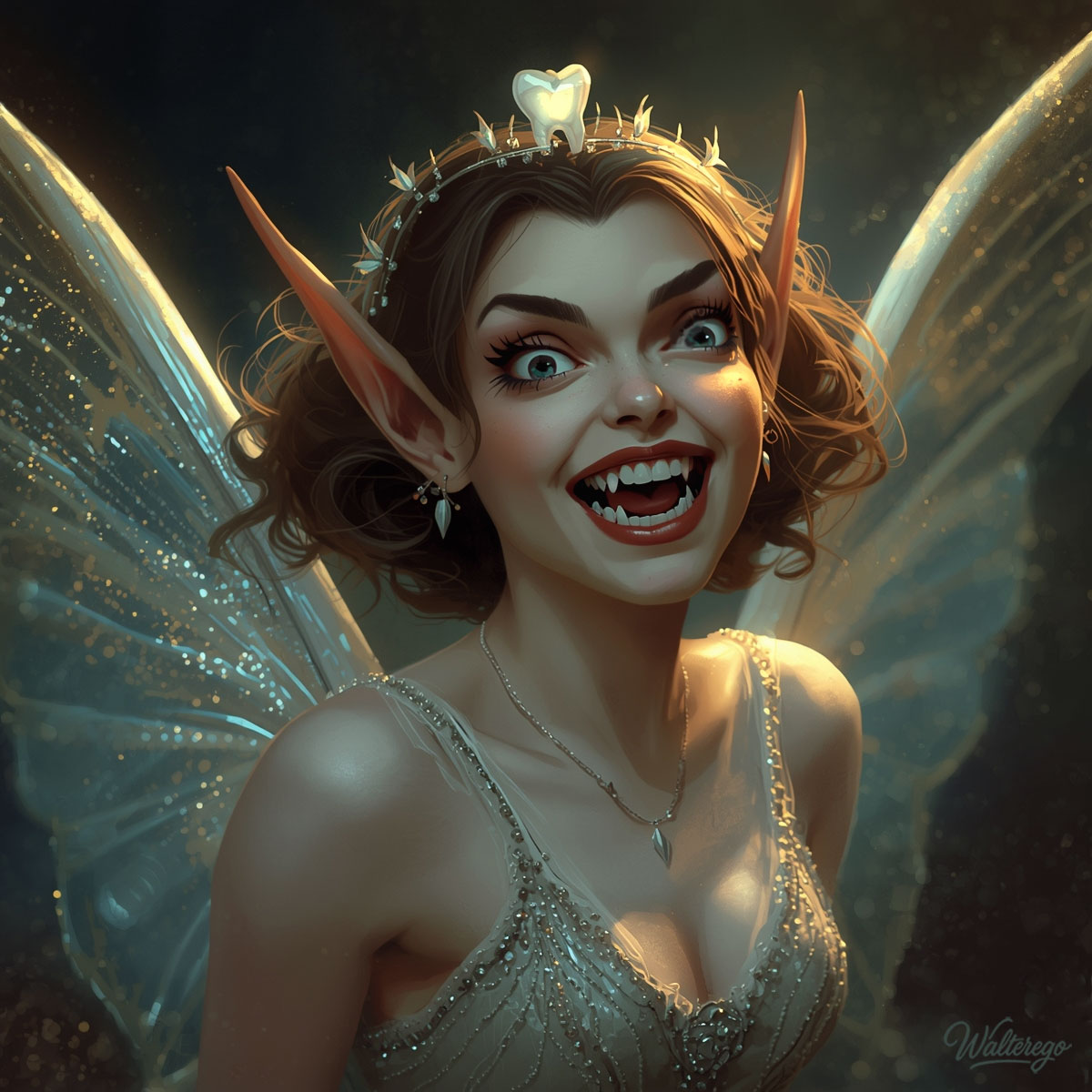 Walt3rEg0's tweet image. QT Theme: Twisted Tuesday - Flip the Script
The Tooth Fairy took a darker turn tonight…
#AIart #ToothFairy #TwistedTuesday #FantasyArt #Vampire