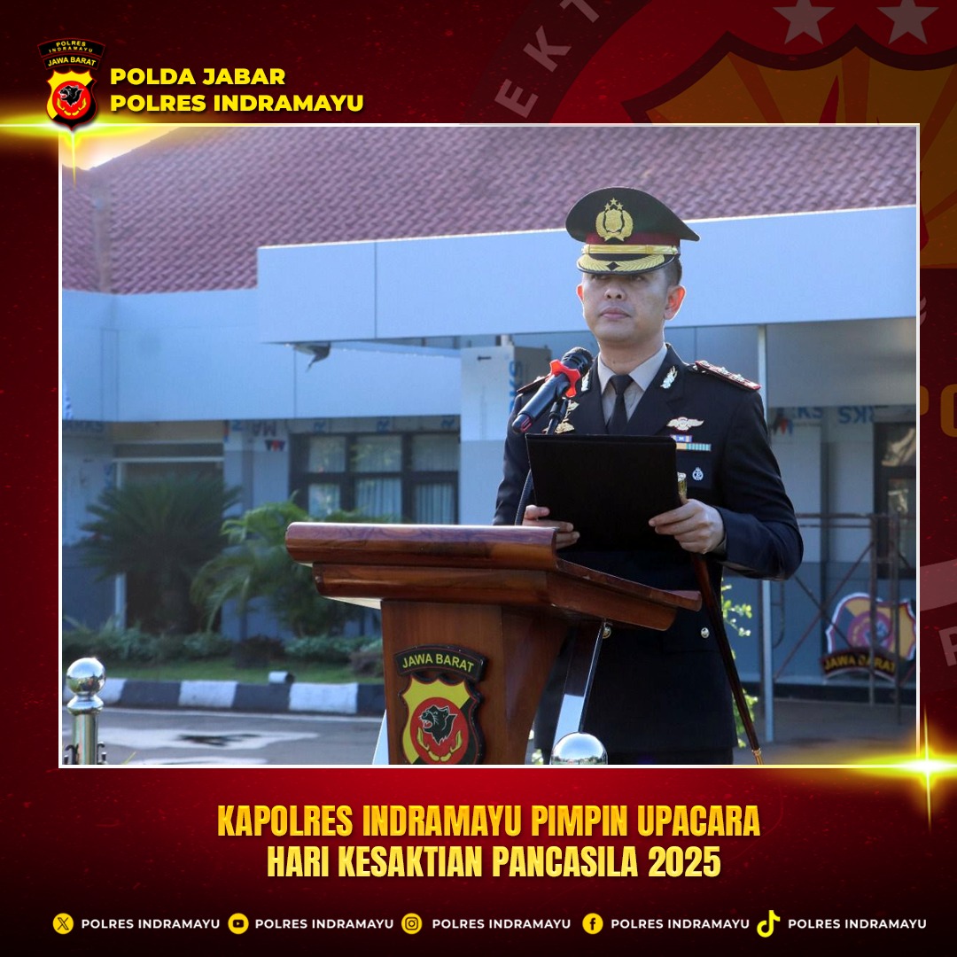 Humas Res Indramayu (@resimyu) on Twitter photo Kapolres Indramayu Pimpin Upacara Hari Kesaktian Pancasila 2025
@listyosigitprabowo
<a href="/kapolda/">kapolda</a>.jawabarat
@adivivid
<a href="/mochamad/">Mochamad Imron</a>.fajar.gemilang
@divisihumaspolri
<a href="/spripim/">spripim_kepri</a>.polri
<a href="/ssdm_polri/">ssdmpolriofficial</a>
<a href="/humaspoldajabar/">bidhumaspldjbr</a>
@polisi_indonesia
<a href="/polritvradio/">Polritvradio</a>
@satlantaspolresindramayu Kapolres Indramayu Pimpin Upacara Hari Kesaktian Pancasila 2025
@listyosigitprabowo
<a href="/kapolda/">kapolda</a>.jawabarat
@adivivid
<a href="/mochamad/">Mochamad Imron</a>.fajar.gemilang
@divisihumaspolri
<a href="/spripim/">spripim_kepri</a>.polri
<a href="/ssdm_polri/">ssdmpolriofficial</a>
<a href="/humaspoldajabar/">bidhumaspldjbr</a>
@polisi_indonesia
<a href="/polritvradio/">Polritvradio</a>
@satlantaspolresindramayu