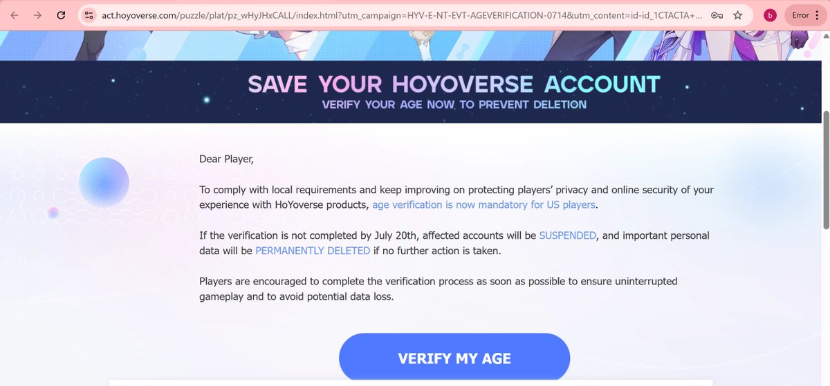 ninaagnes's tweet photo. @GenshinImpactID halo! Boleh minta bantuannya untuk kembali ke akun genshin? Baru dapat notifikasi kalau akan ada penghapusan akun, sementara saya tidak bisa login baik ke game ataupun webnya, ini sudah berjalan 1 tahun. mohon bantuannya, terima kasih! https://t.co/5HGYmXNJzq