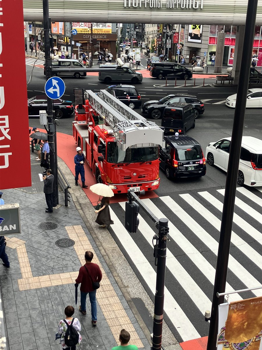 反対車線にまで停車して何だか物々しいのだが…