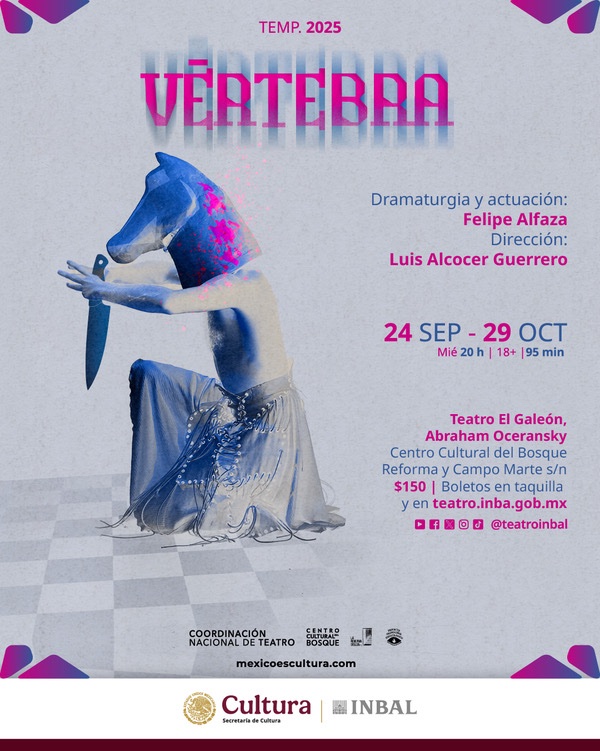 Tengo 2 PASES DOBLES para ver Vértebra mañana miércoles a las 8:00 pm en el Teatro El Galeón, Abraham Oceransky.

Para llevarte uno tienes que:
-Seguir esta cuenta y dar RP (RT)
-Escribir tu nombre en los comentarios
