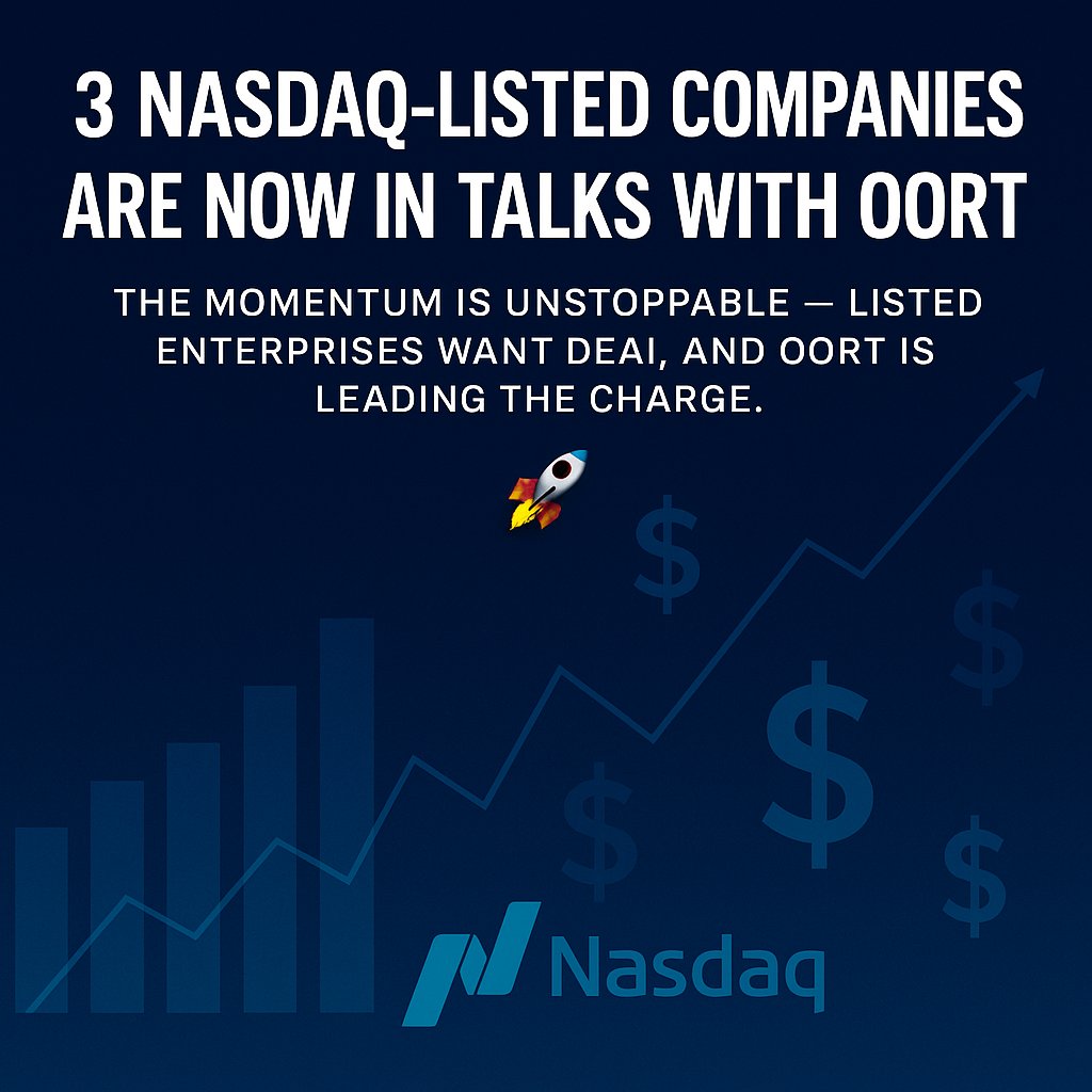 3 NASDAQ-listed companies are now in talks with OORT. The momentum is unstoppable — listed enterprises want DeAI, and OORT is leading the charge. 
<a href="/oortech/">OORT | The Data Cloud for Decentralized AI</a> <a href="/oortchair/">Mike Robinson</a>  <a href="/realkemabae/">Kema Bae</a>  #DeAI
