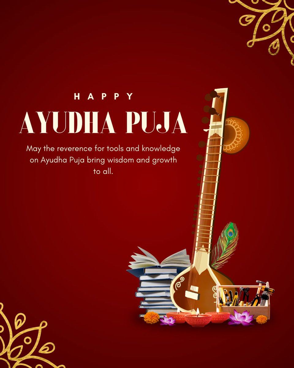 cosmoops's tweet photo. Wishing everyone a blessed and prosperous Ayudha Pooja! 🙏✨ 
A day to honor the tools and resources that empower our growth and success. 

#AyudhaPooja #Gratitude #Prosperity https://t.co/iK1oueUUER