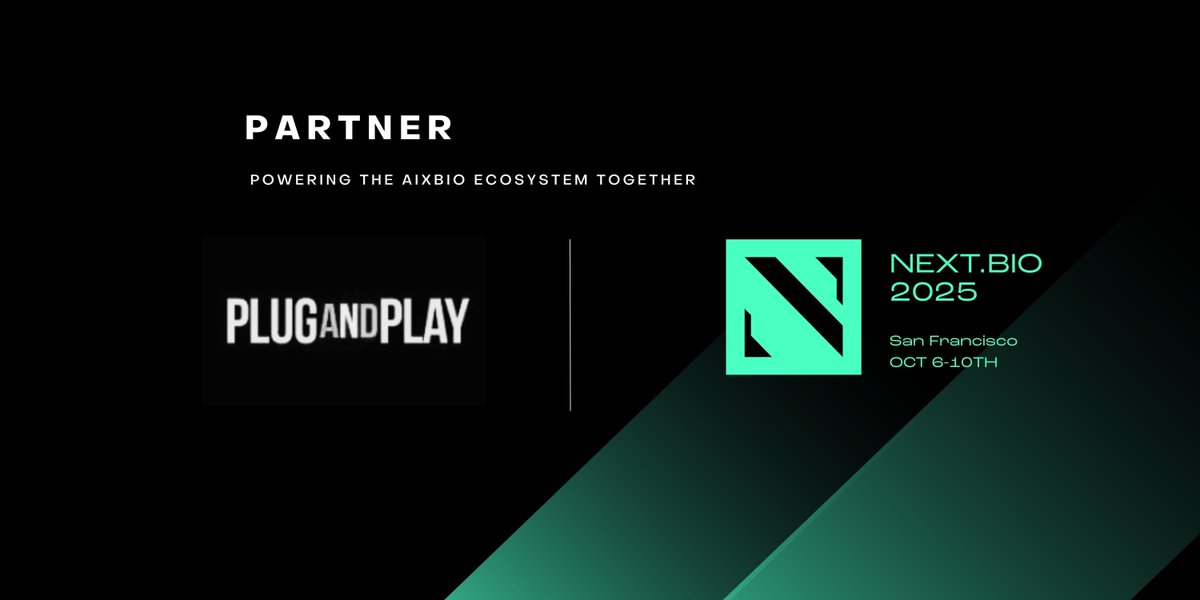 nextsequencevc's tweet image. Welcome @PlugandPlayTC as our NEXT.BIO 2025 Partner! 🎉 Together we're empowering the next wave of founders building a future powered by AI and Biology. #NEXTBIO2025