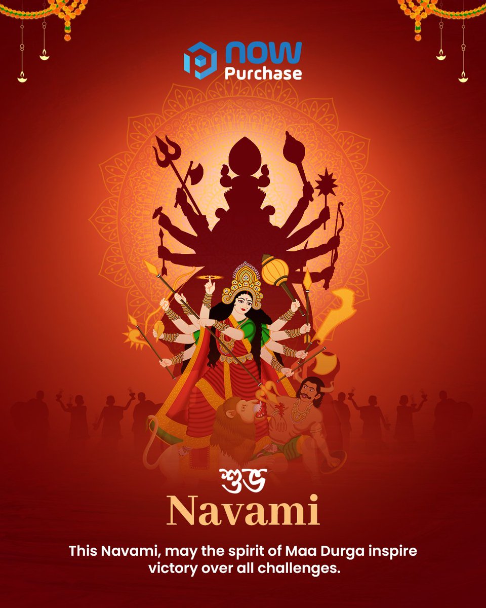 Subho Maha Navami!

We celebrate Maa Durga’s triumph over Mahishasura—the victory of courage &amp; righteousness over evil. 

As chants &amp; dhak beats fill the air, may her strength inspire us to face challenges and move ahead with purpose. 🙏

#MahaNavami #DurgaPuja #NowPurchase